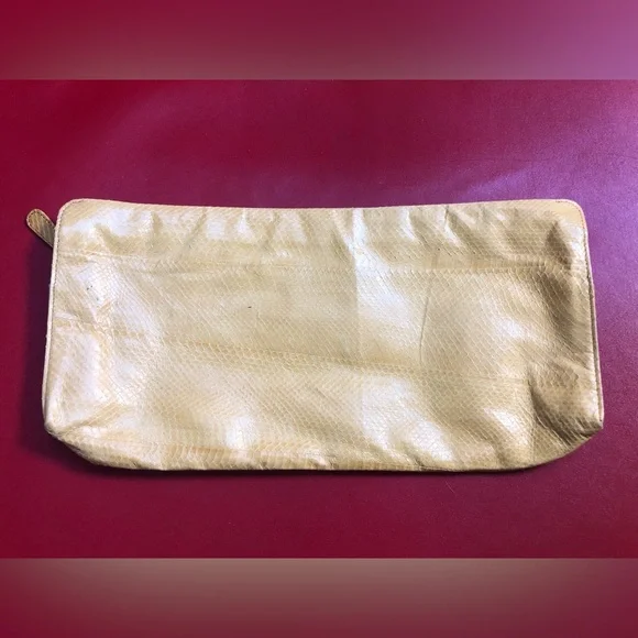 Beirn Real Snakeskin Yellow Clutch Pouch Near-Vintage - Picture 6 of 14